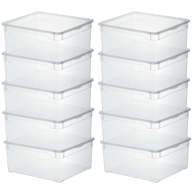 Boîtes de rangement en plastique transparent 18L avec couvercle CLEAR BOX