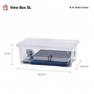 Lot de 10 boîtes de rangement en plastique transparent 5L avec couvercle VIEW BOX