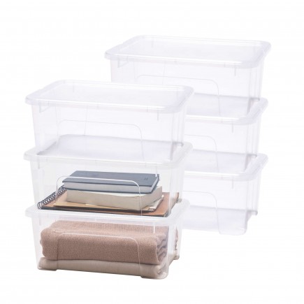 Lot de 6 boîtes de rangement en plastique transparent 10L avec couvercle VIEW BOX