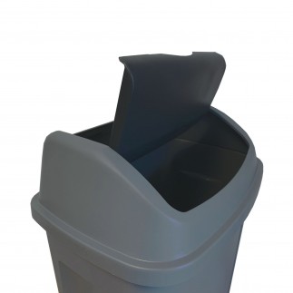 Lot de 3 poubelles à couvercle basculant 25 litres rectangulaire en plastique recyclé SWING