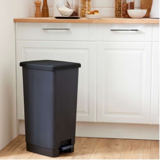 Lot de 2 poubelles à pédale 40 litres rectangulaire en plastique recyclé FLAT BIN