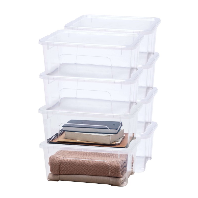 Lot de 8 boîtes de rangement en plastique transparent 10L avec couvercle VIEW BOX