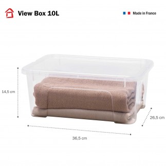 Lot de 8 boîtes de rangement en plastique transparent 10L avec couvercle VIEW BOX