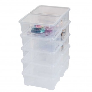 Lot de 10 boîtes de rangement en plastique transparent 10L avec couvercle VIEW BOX