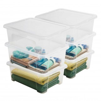 Lot de 6 boîtes de rangement en plastique transparent 17L avec couvercle VIEW BOX