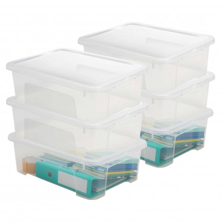 Lot de 6 boîtes de rangement en plastique transparent 25L avec couvercle VIEW BOX