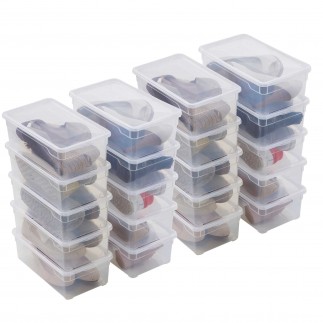 Lot de 20 boîtes de rangement 5L pour chaussures en plastique transparent avec couvercle CLEAR BOX