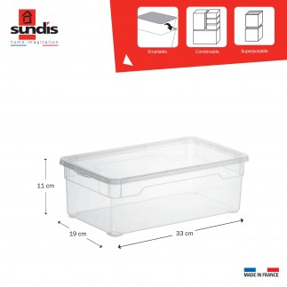 Lot de 20 boîtes de rangement 5L pour chaussures en plastique transparent avec couvercle CLEAR BOX