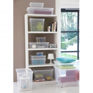 Lot de 12 petites boîtes de rangement en plastique transparent 5L avec couvercle CLEAR BOX