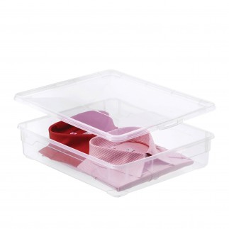 Lot de 12 petites boîtes de rangement en plastique transparent 9L avec couvercle CLEAR BOX