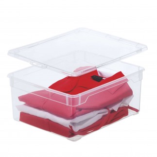 Lot de 5 boîtes de rangement en plastique transparent 18L avec couvercle CLEAR BOX