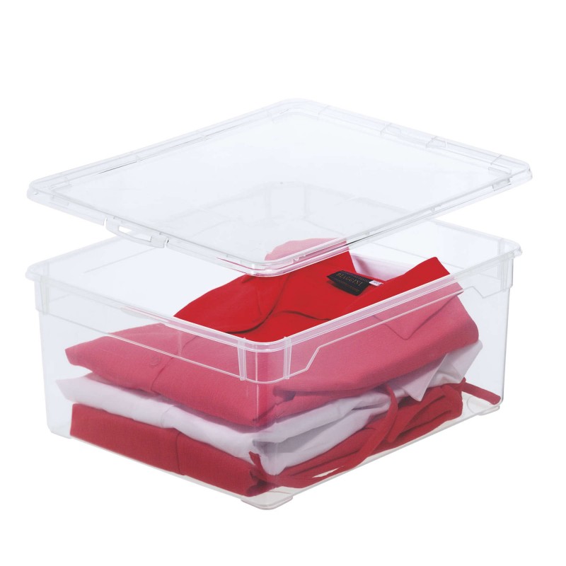 Lot de 20 boîtes de rangement en plastique transparent 18L avec couvercle CLEAR BOX