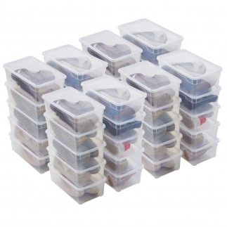 Lot de 40 boîtes de rangement 5L pour chaussures en plastique transparent avec couvercle CLEAR BOX