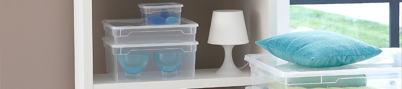 Clear Box, boîte de rangement en plastique avec couvercle